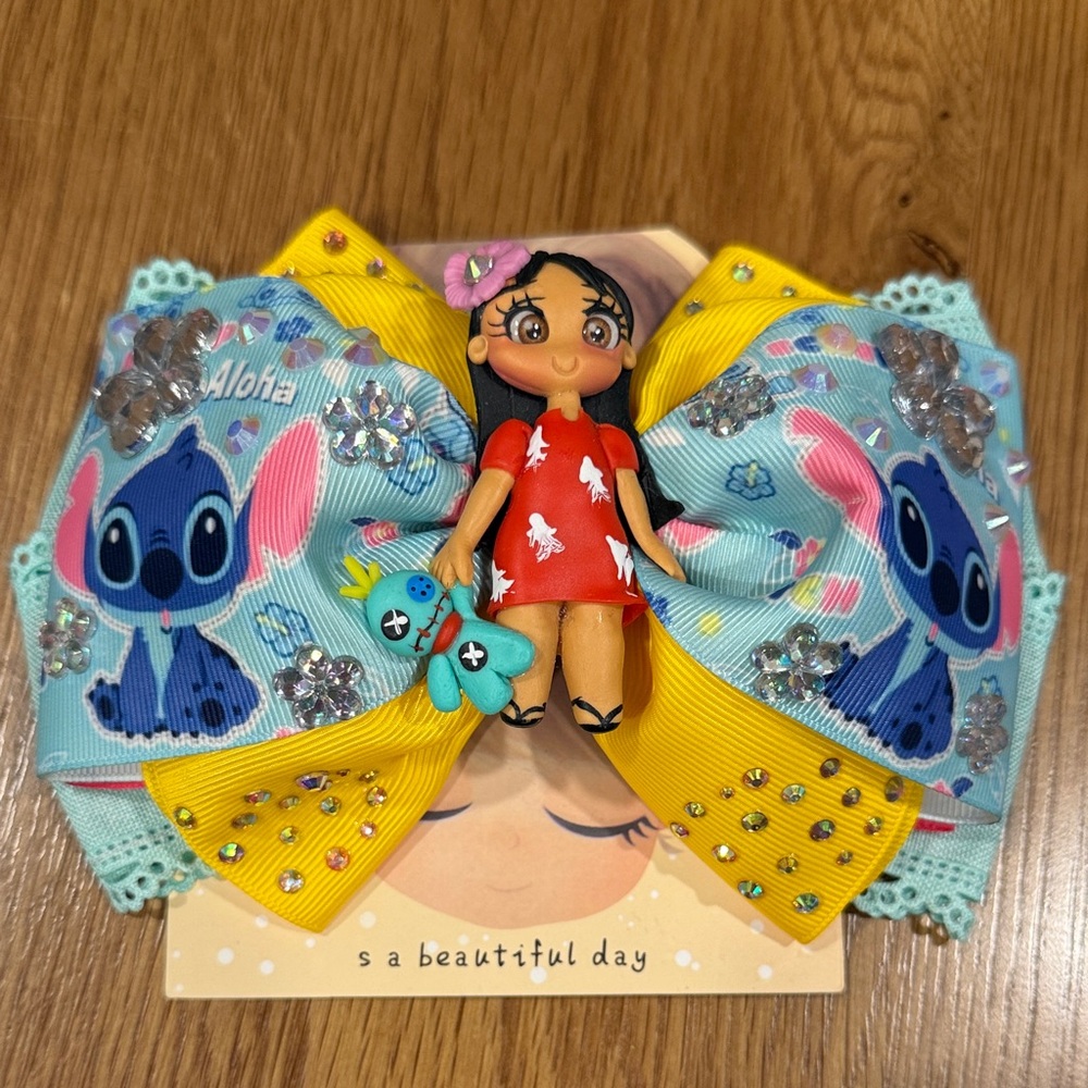 Colorful Hair Bow with Lilo 🌺